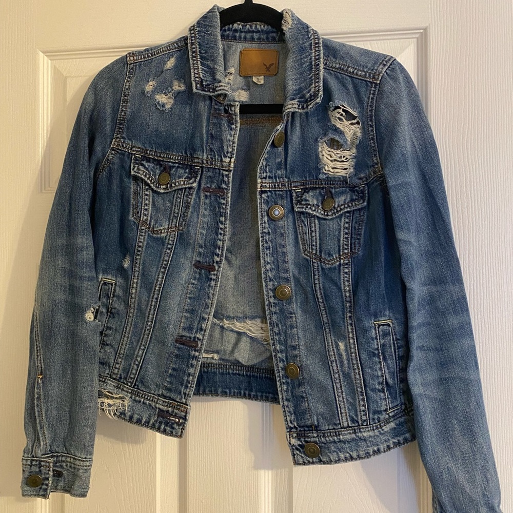 American Eagle Distressed Denim Jacket